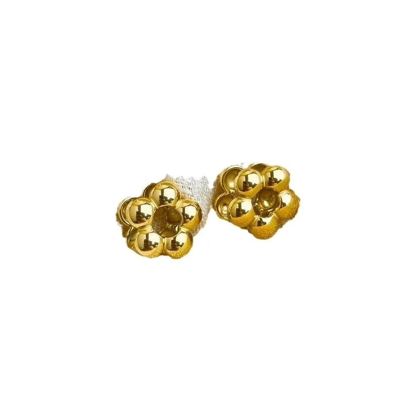 2 Pieces IG Style Water Droplets Flower Bow Knot 304 Stainless Steel 18K Gold Plated Stainless Steel Earrings