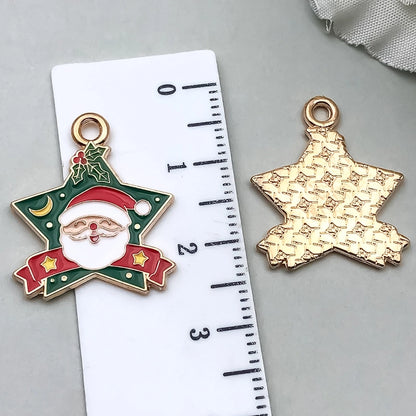 1 Piece 20 PCS/Package 16x23mm 17x22mm Alloy Christmas Tree Santa Claus Gingerbread Pendant Jewelry Accessories