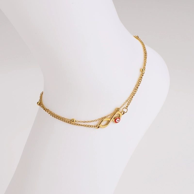 Retro Minimalist Infinity Eye 304 Stainless Steel Bracelets Anklet