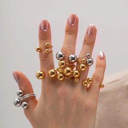 Casual Classic Style Geometric 304 Stainless Steel Plating Rings Earrings Necklace