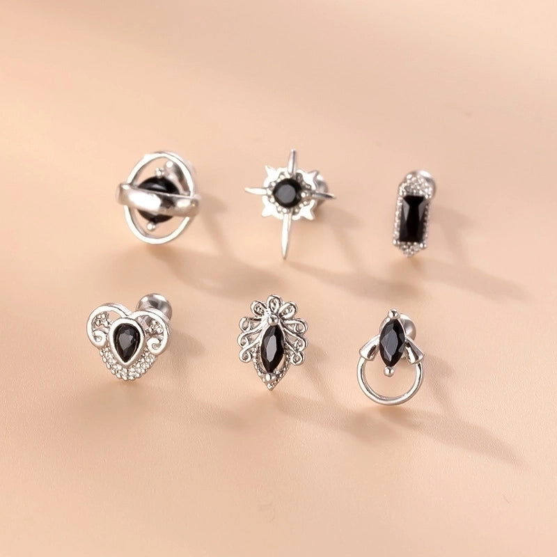 1 Piece Ear Cartilage Rings & Studs Fashion Solid Color 316L Stainless Steel Copper Plating Inlay Zircon