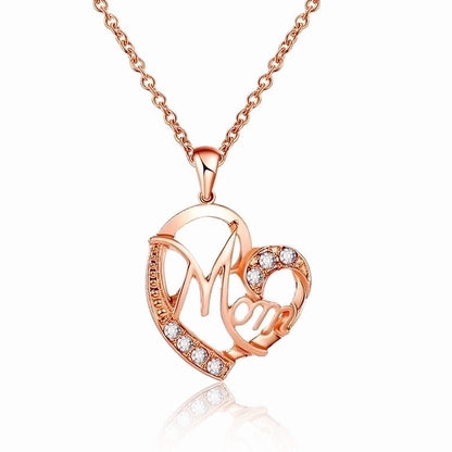 Fashion Letter Heart Shape Copper Inlay Zircon Pendant Necklace 1 Piece