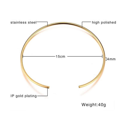 Minimalist Classic Style Solid Color 201 Stainless Steel Choker