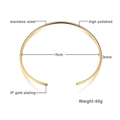 Minimalist Classic Style Solid Color 201 Stainless Steel Choker