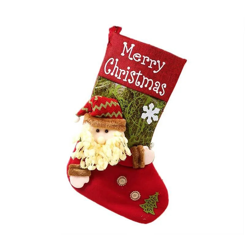 Christmas Decorations Santa Socks Claus Gift Bag Party Layout Snowman Elk Children Gift Socks Pendant