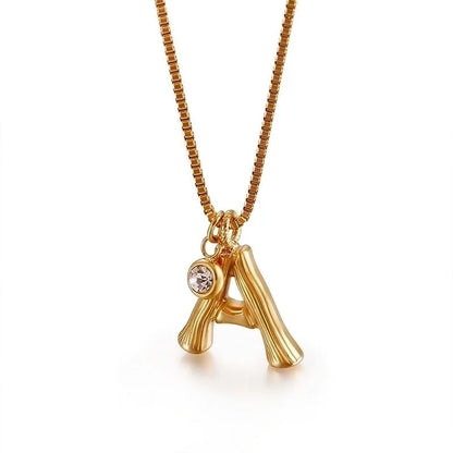 Titanium Steel 18K Gold Plated Plating Letter Necklace