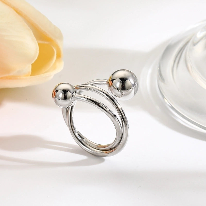 Minimalist Classic Style Solid Color Copper Plating Gold Plated Rings