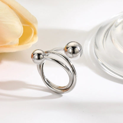 Minimalist Classic Style Solid Color Copper Plating Gold Plated Rings