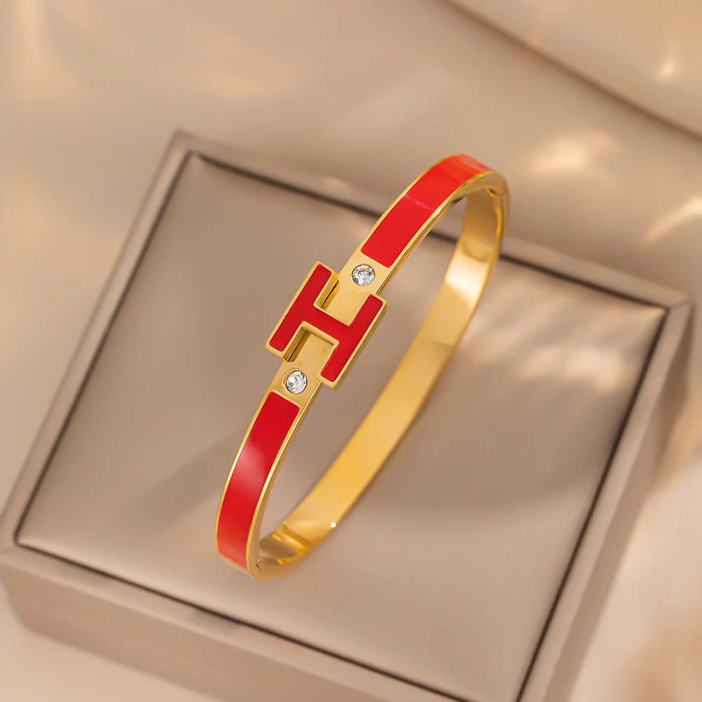 Ellipse Stainless Steel Electroplating Bangles