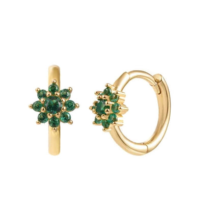 1 Pair Sweet Minimalist Flower Copper Plating Inlay Zircon Earrings