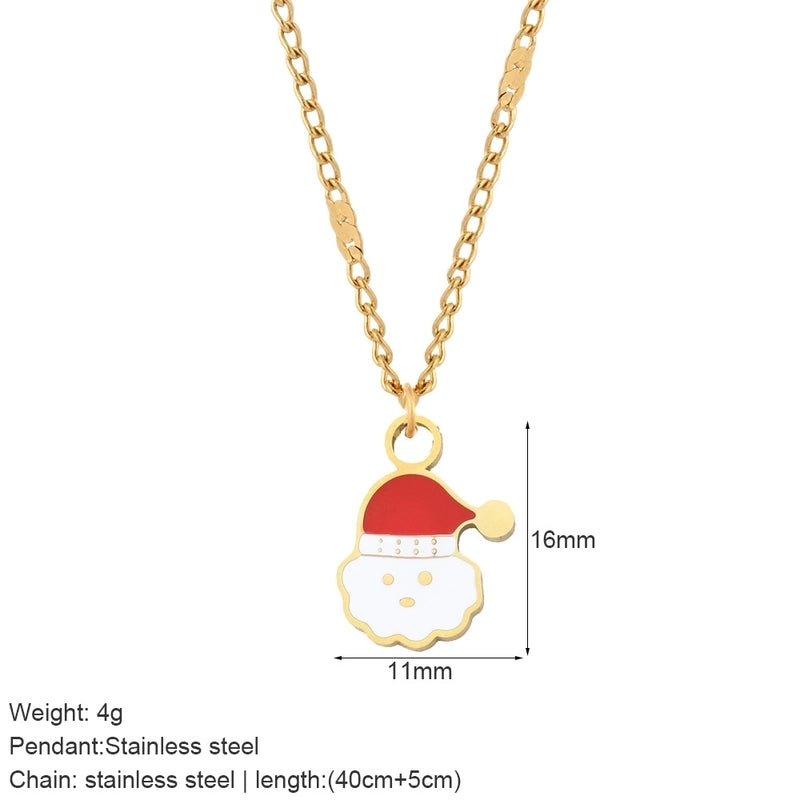 Nordic Style Classic Style Gingerbread Moon 316L Stainless Steel Plating Pendant Necklace
