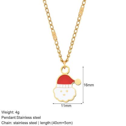 Nordic Style Classic Style Gingerbread Moon 316L Stainless Steel Plating Pendant Necklace