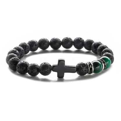 Ethnic Style Cross Natural Stone Beaded Bracelets