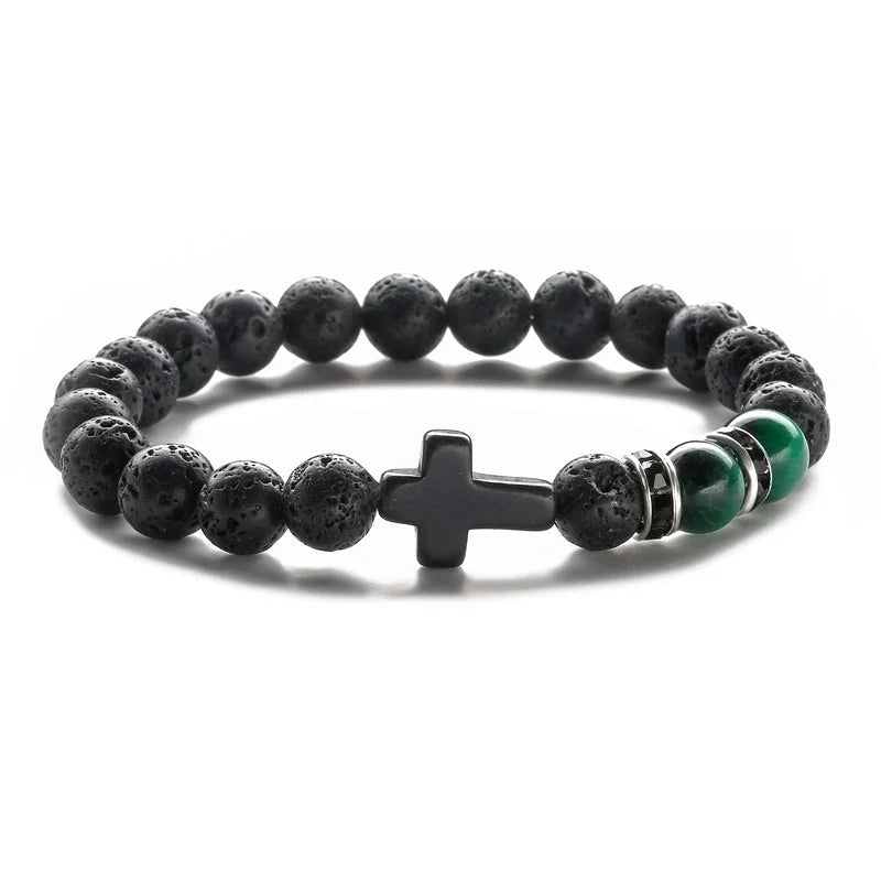 Ethnic Style Cross Natural Stone Beaded Bracelets