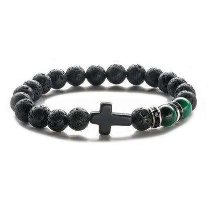 Ethnic Style Cross Natural Stone Beaded Bracelets