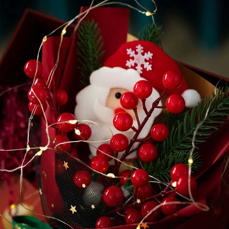 Christmas Cute Santa Claus Plastic Holiday Party Bouquet Decorations Table Decoration