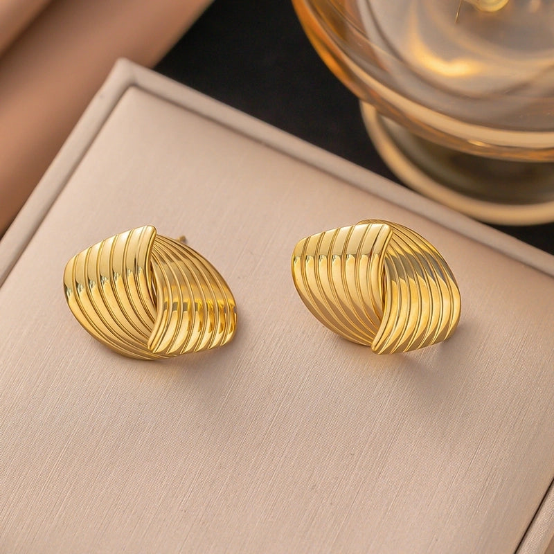 1 Pair Minimalist Star Heart Shape Plating Titanium Steel Drop Earrings Ear Studs