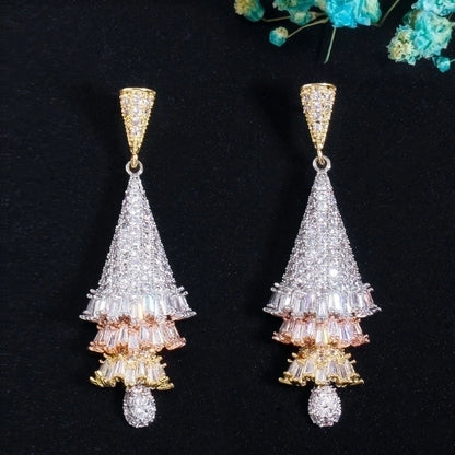 1 Pair Christmas Casual Romantic Christmas Tree Plating Inlay Copper Zircon Drop Earrings