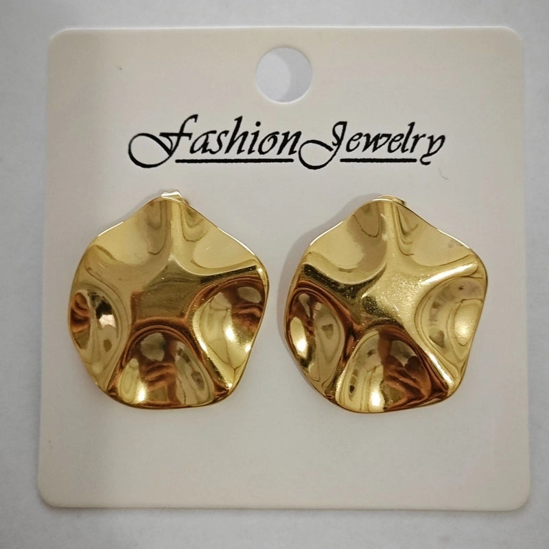 1 Pair Retro Solid Color Irregular Plating 304 Stainless Steel Stainless Steel Earrings