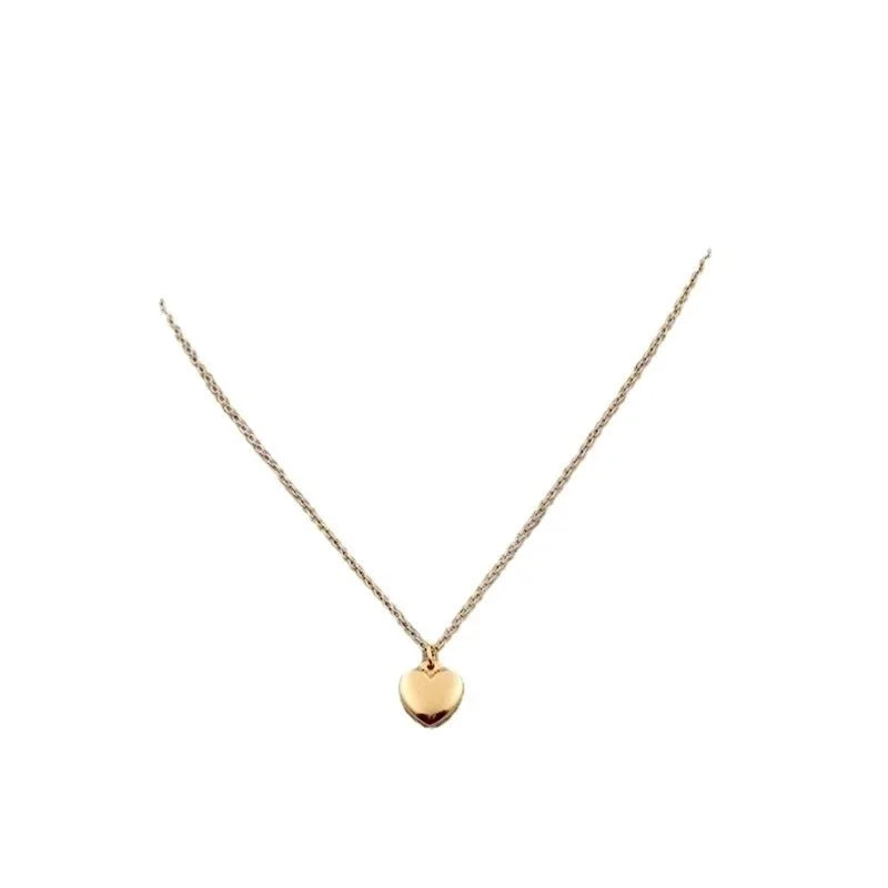 Minimalist Heart Shape Lock Titanium Steel Pearl Pendant Necklace 1 Piece