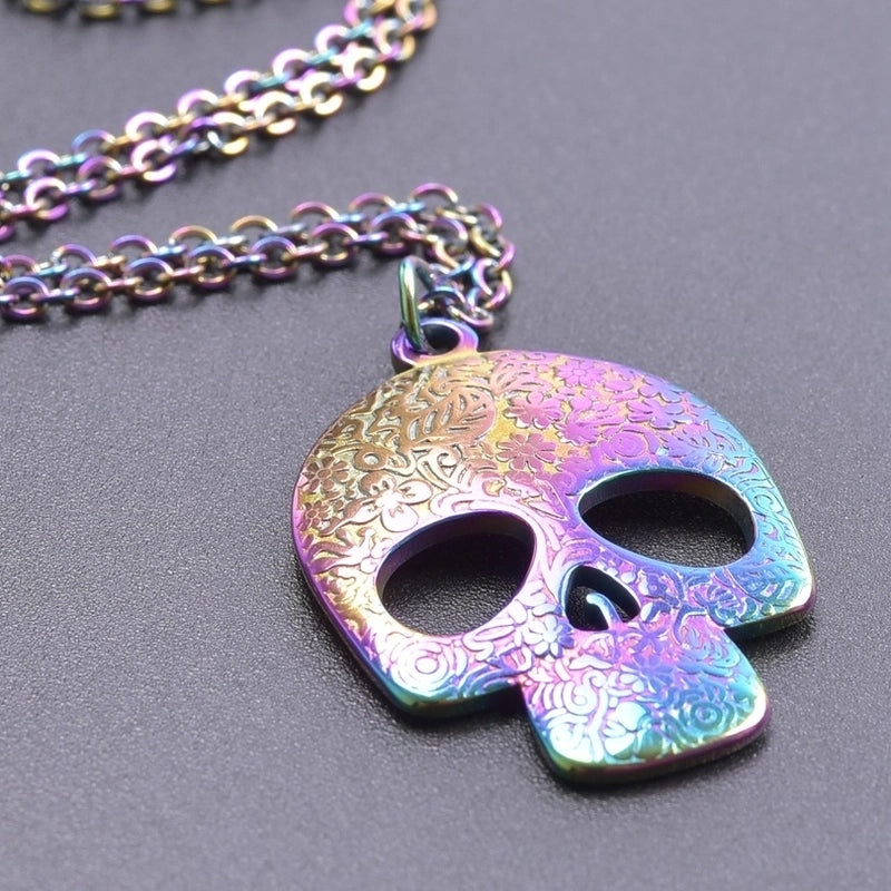 2 Pieces Minimalist Classic Style Skull 304 Stainless Steel Plating Pendant Necklace