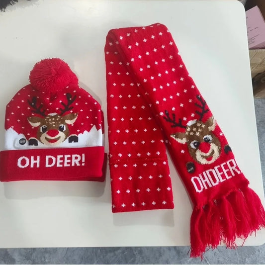 Kid'S IG Style Santa Claus Elk Pom Poms Wool Cap