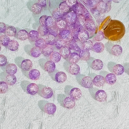 50 PCS/Package Diameter 10mm Diameter 8mm Glass Crackle Glass Beads Round Jewelry Accessories