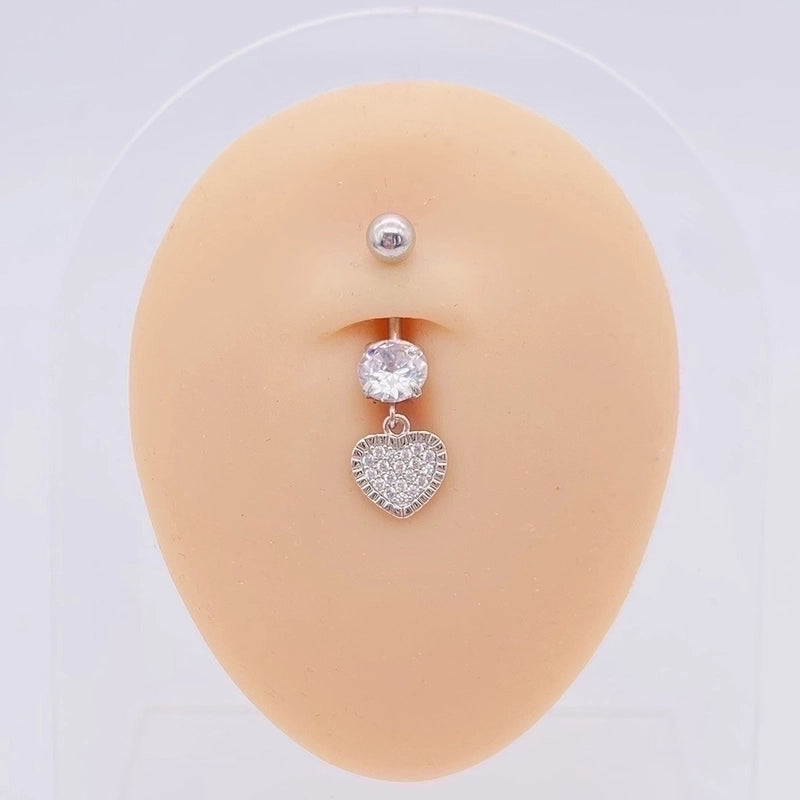 1 Piece Fashion Star Heart Shape Butterfly Stainless Steel Inlay Zircon Belly Ring