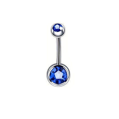 1 Piece Belly Rings Minimalist Color Block 304 Stainless Steel Inlay Zircon