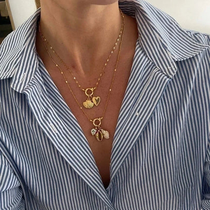 Minimalist Circle Pearl 201 Stainless Steel 304 Stainless Steel Zircon 18K Gold Plated Beaded Inlay Pendant Necklace