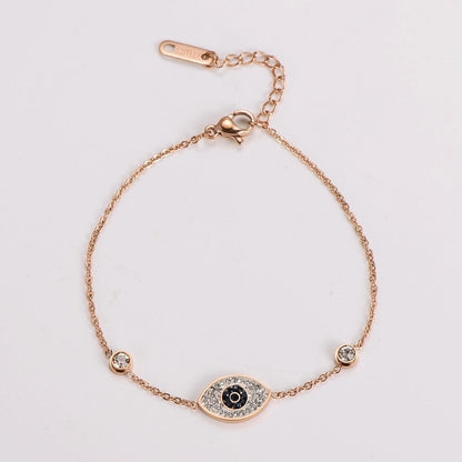 Casual Minimalist Eye 304 Stainless Steel Zircon Bracelets In Bulk