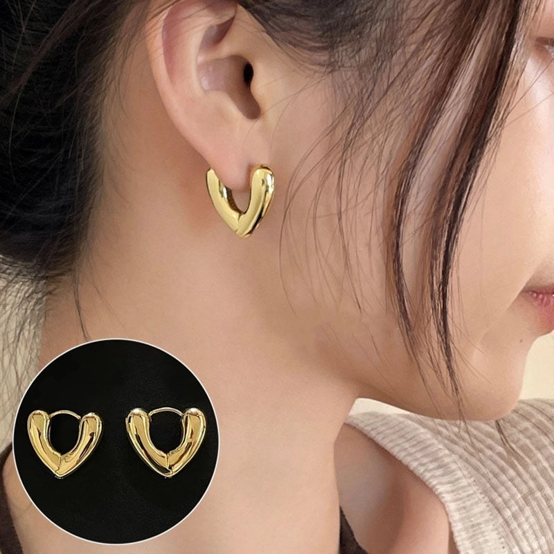 Korean Style S925 Silver Needle Personalized Geometric Double-layer Cross Circle Earrings Women's Retro Fashion Creative Earrings Ear Buckle Fashion