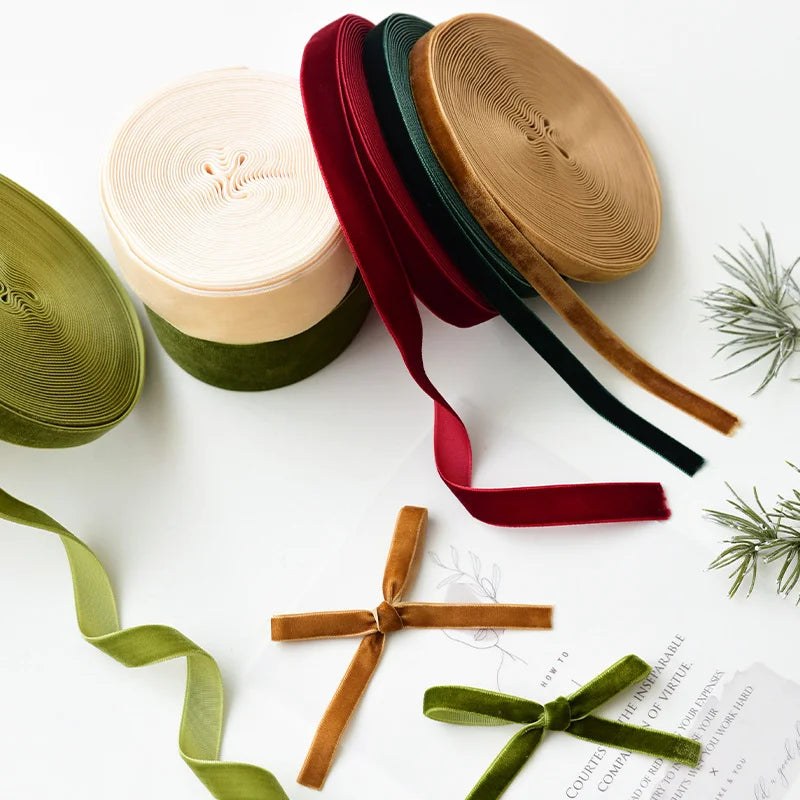 Christmas Velvet Ribbon Gift Wrapping Christmas Diy Bow Tie Christmas Tree Decoration