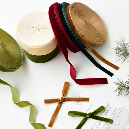 Christmas Velvet Ribbon Gift Wrapping Christmas Diy Bow Tie Christmas Tree Decoration