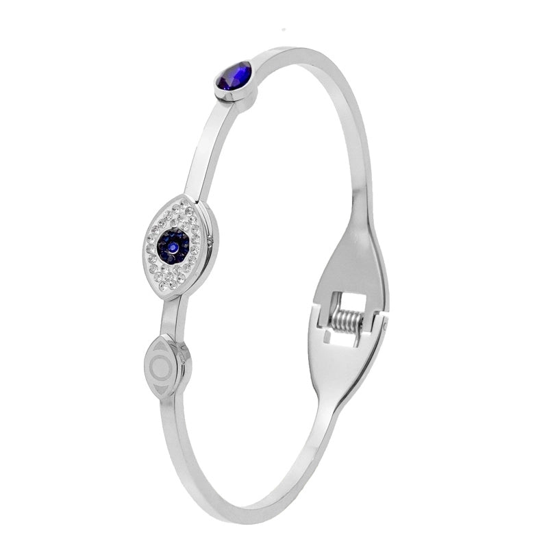 Minimalist Shiny Geometric Titanium Steel Gold Plated Zircon Bangle In Bulk