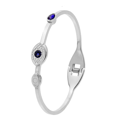 Minimalist Shiny Geometric Titanium Steel Gold Plated Zircon Bangle In Bulk