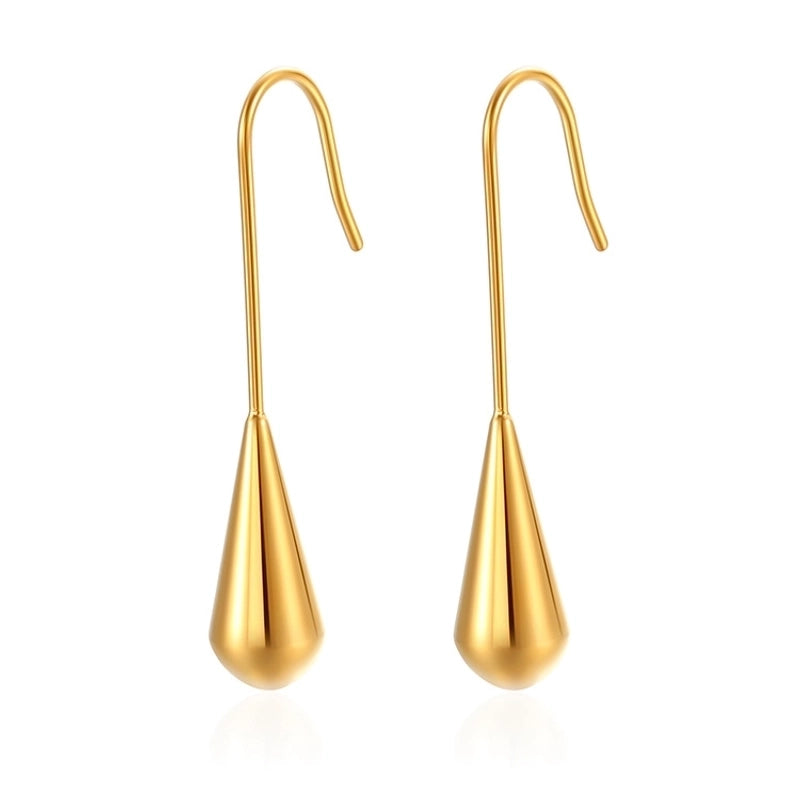 1 Pair Retro Water Droplets Plating 304 Stainless Steel 18K Gold Plated Drop Earrings