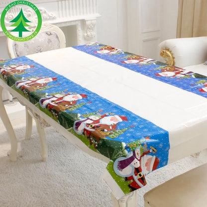 Christmas Fashion Christmas Tree Santa Claus Snowman PVC Party Tablecloth