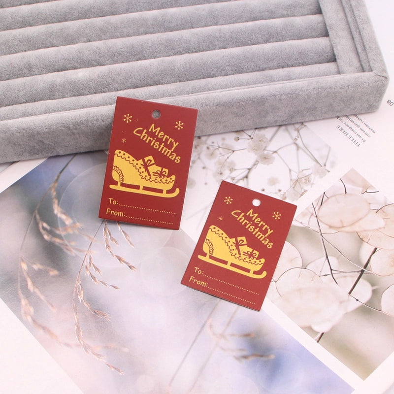 100 PCS/Package Minimalist Classic Style Christmas Color Block Jewelry Packaging Cards