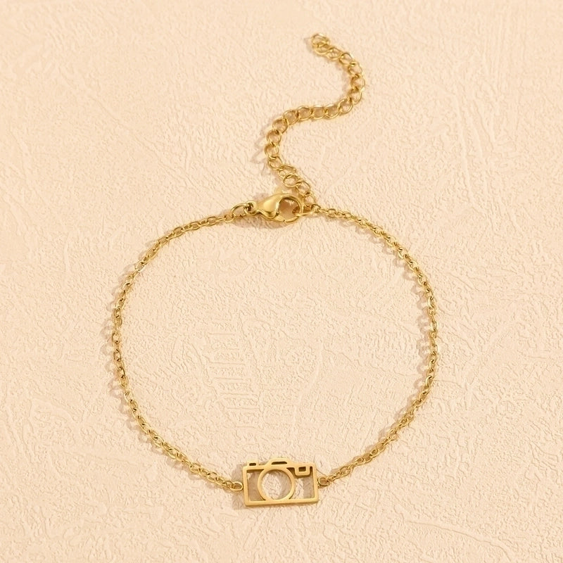 Minimalist Classic Style Snowflake 304 Stainless Steel Zircon Stainless Steel Bracelets In Bulk