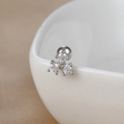 1 Piece Ear Cartilage Rings & Studs IG Style Ice Cream Heart Shape Candy 304 Stainless Steel Inlay Zircon 18K Gold Plated Ear Cartilage Rings & Studs