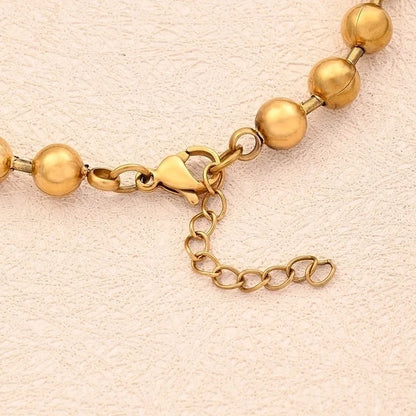 Casual Minimalist Round Oval Solid Color 304 Stainless Steel 18K Gold Plated Bracelets In Bulk