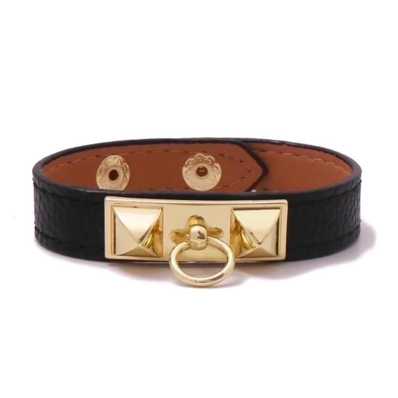 Alloy Copper Hip-Hop Retro Square Bangle