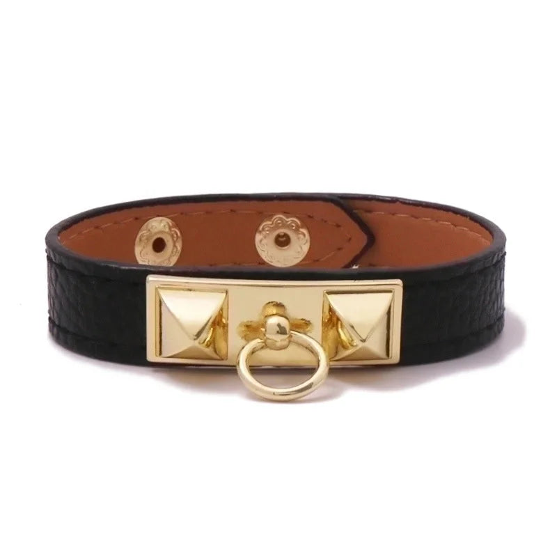 Alloy Copper Hip-Hop Retro Square Bangle