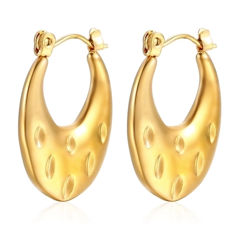 1 Pair Minimalist Classic Style Solid Color Plating 201 Stainless Steel 18K Gold Plated Earrings