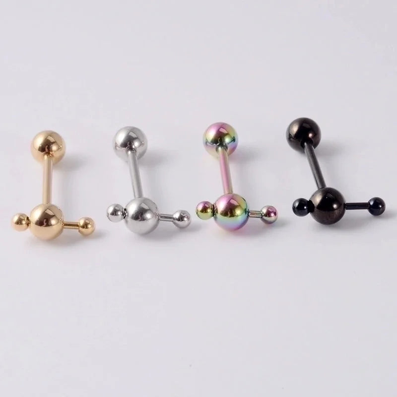 1 Piece Tongue Rings Minimalist Geometric 304 Stainless Steel Plating 18K Gold Plated