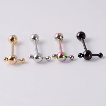 1 Piece Tongue Rings Minimalist Geometric 304 Stainless Steel Plating 18K Gold Plated