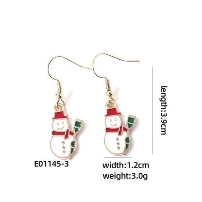 1 Pair Casual Cute Sweet Christmas Tree Santa Claus Christmas Socks Plating 304 Stainless Steel K Gold Plated Drop Earrings