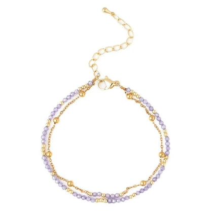 Elegant Geometric 304 Stainless Steel Semi-precious Stone Bracelets In Bulk