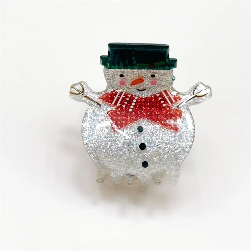 Christmas Minimalist Women's Christmas Tree Santa Claus Arylic Hair Claws